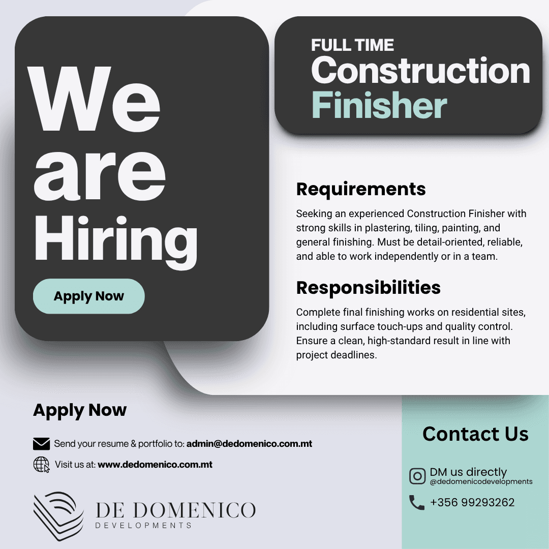 De Domenico Developments: Hiring posts