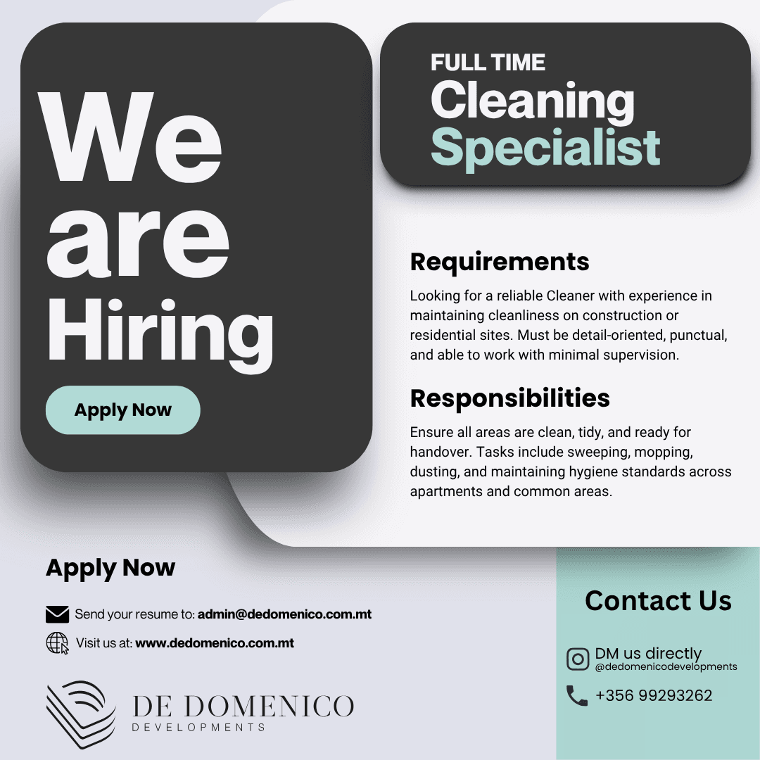 De Domenico Developments: Hiring posts