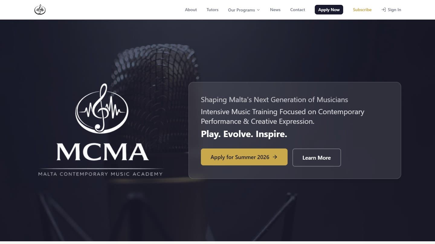 MCMA website preview