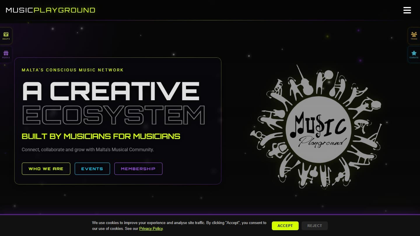 MusicPlayground website preview