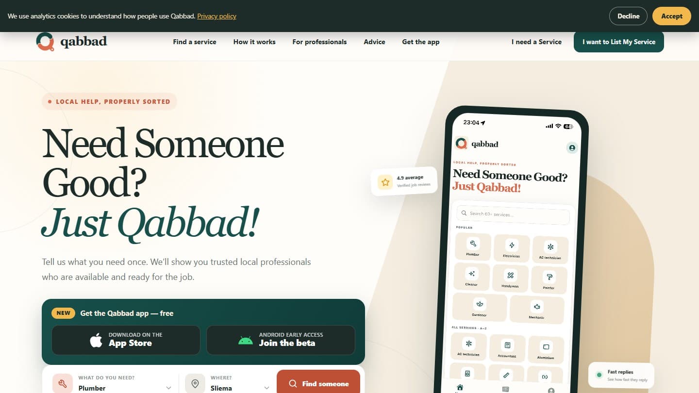 Qabbad website preview