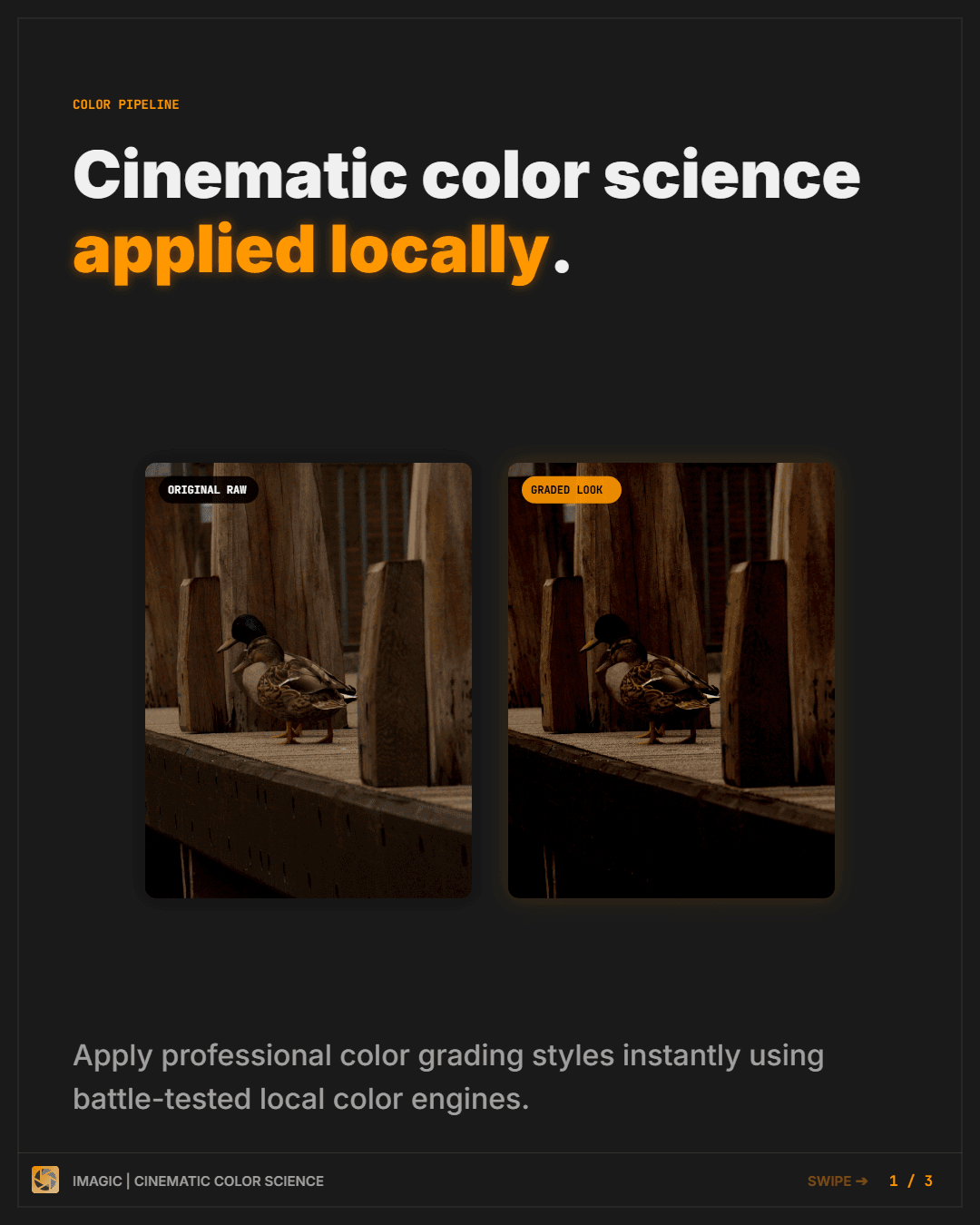 Imagic.ink — Colour Science carousel. Technical feature showcase auto-generated from feature brief.