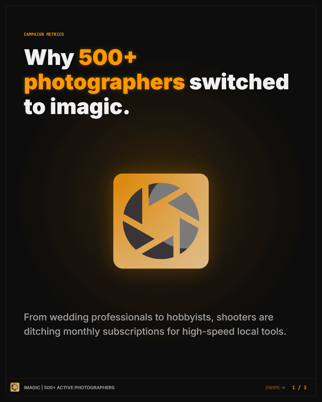 Imagic.ink — Proof carousel. Social proof and results showcase generated from user data brief.