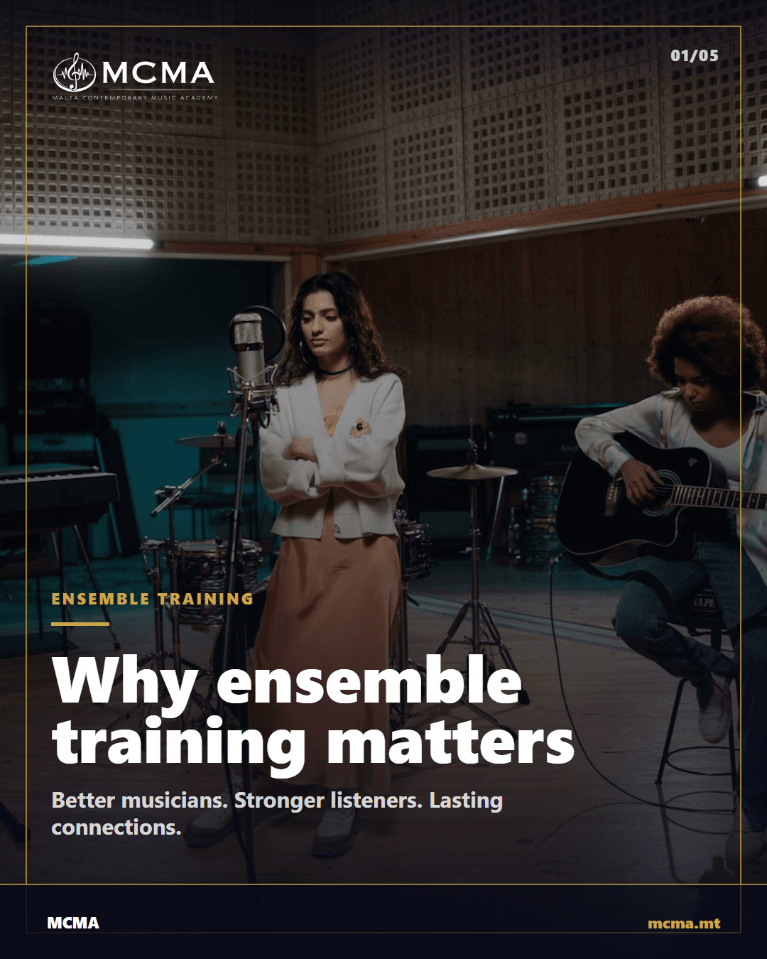 MCMA — Ensemble Training cover. Season programme carousel generated from event schedule and brand identity.