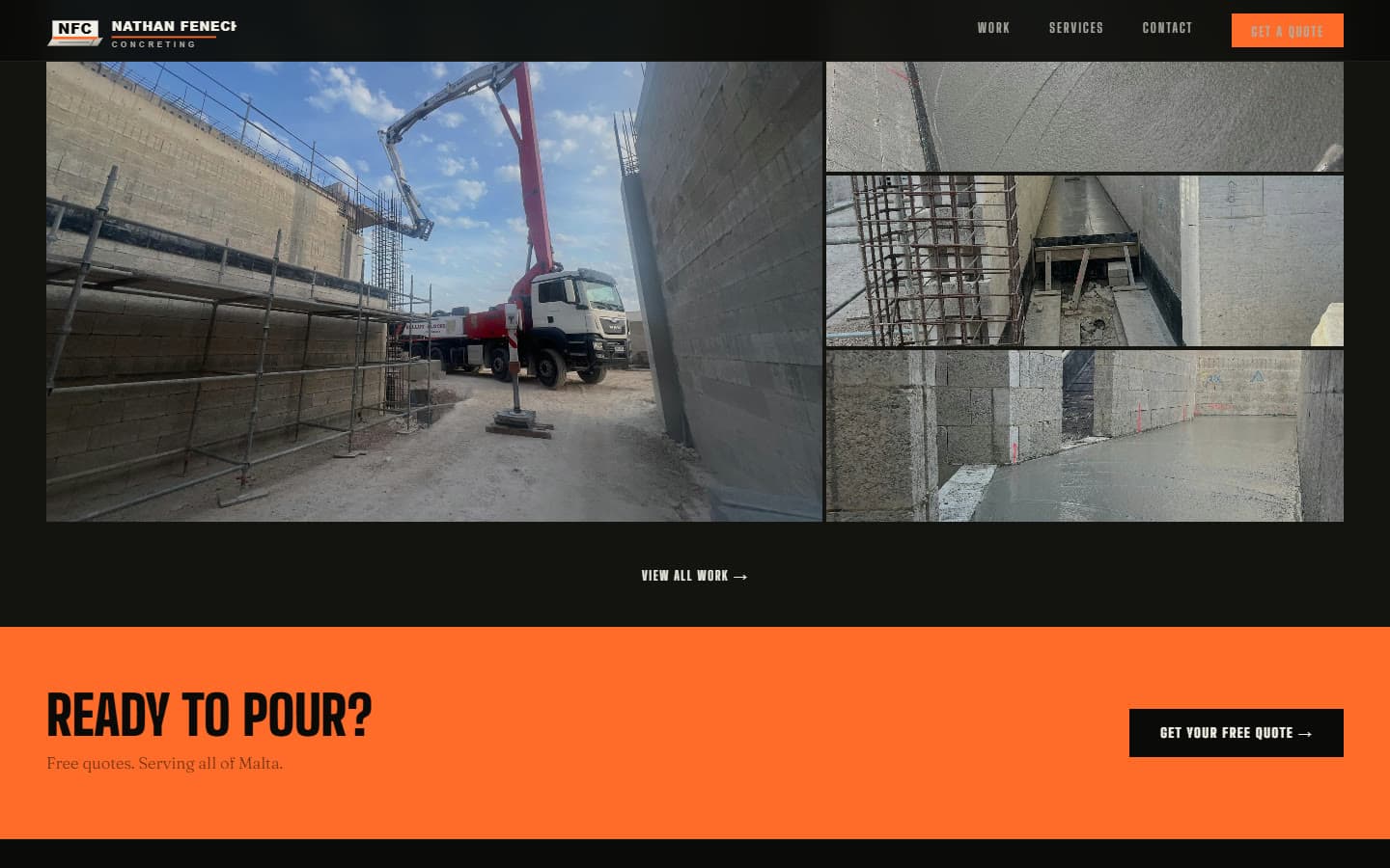 Nathan Fenech Concreting project photos and quote section.