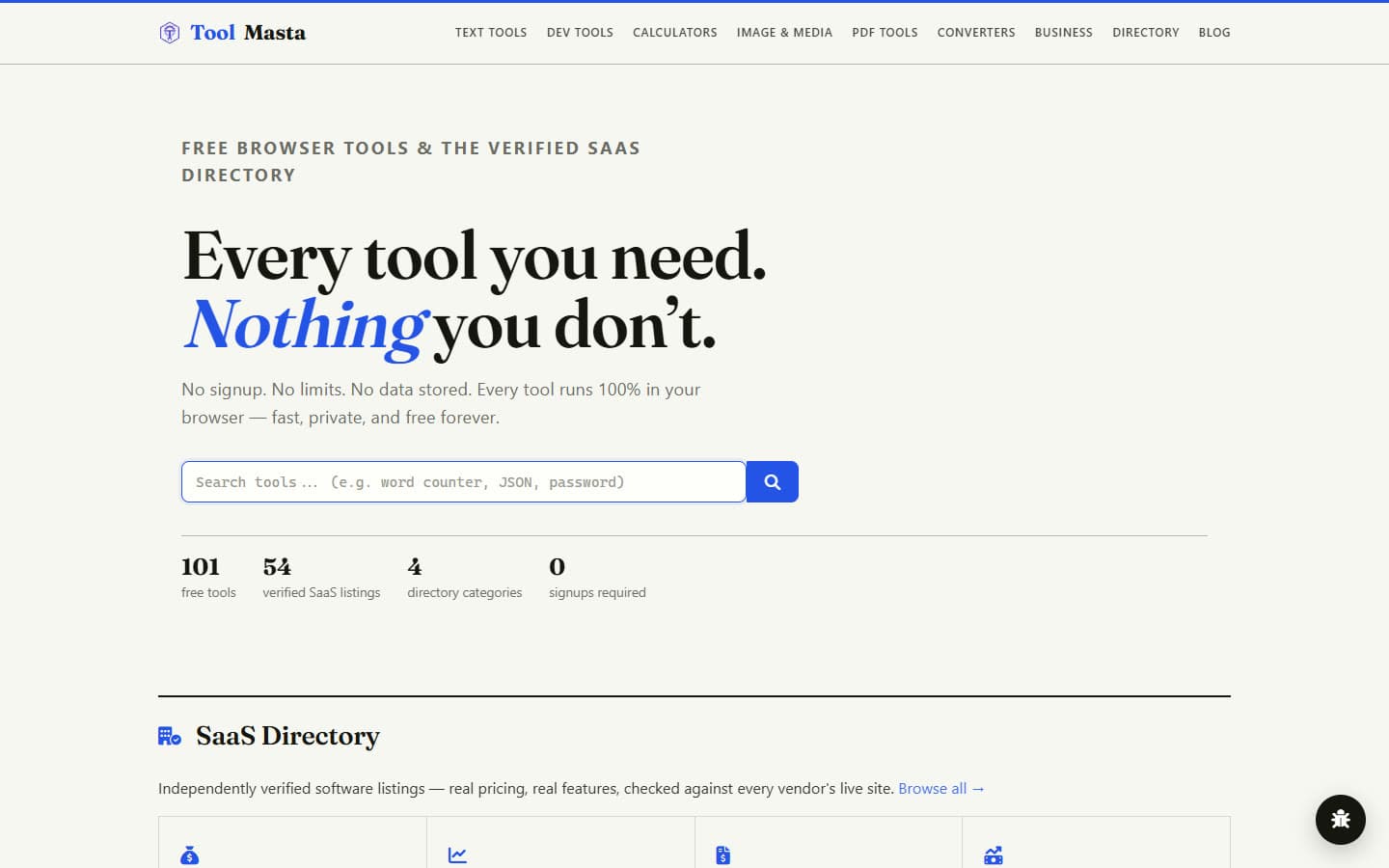 ToolMasta website preview